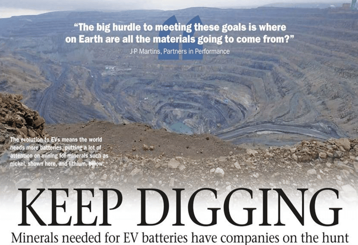 Keep Digging minerals needed for EV batteries have companies on hte hunt
